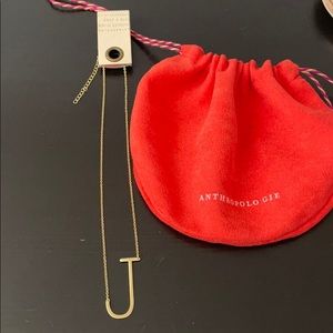 Anthropologie J Initial Necklace